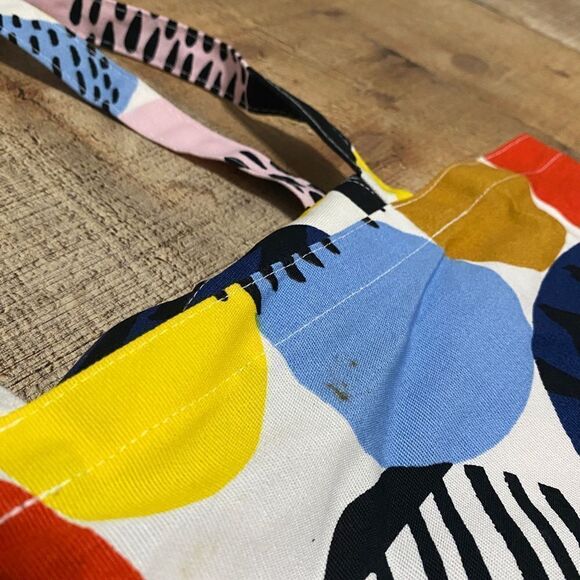 Ikea Shopping Bag POTTFRILLA White Multicolor Polka Dots Tote - Picture 4 of 8